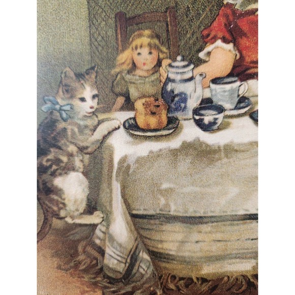 3 Vintage Moonlight & Roses Mounted Prints Hanging Wall Art Victorian Children - Picture 8 of 12